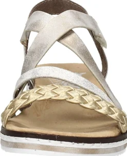 Rieker Sandalen Plat Goudkleur Fashion