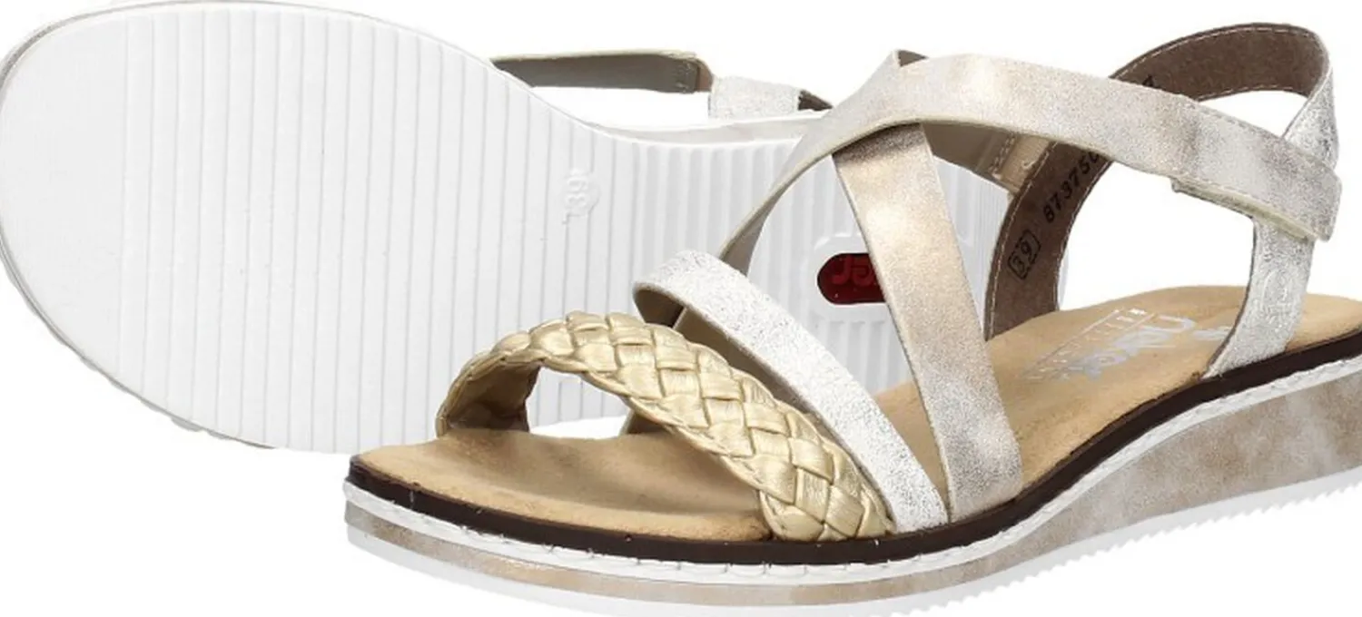 Rieker Sandalen Plat Goudkleur Fashion