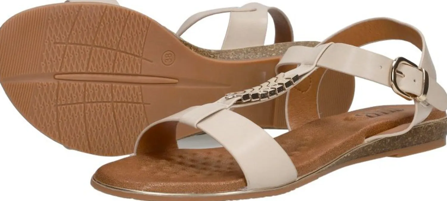 Sub55 Sandalen Plat Beige Best