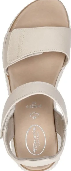 Tamaris Comfort Sandalen Plat Gebroken wit Clearance