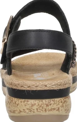 Rieker Sandalen Plat Zwart Best