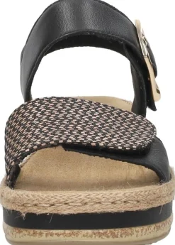 Rieker Sandalen Plat Zwart Best