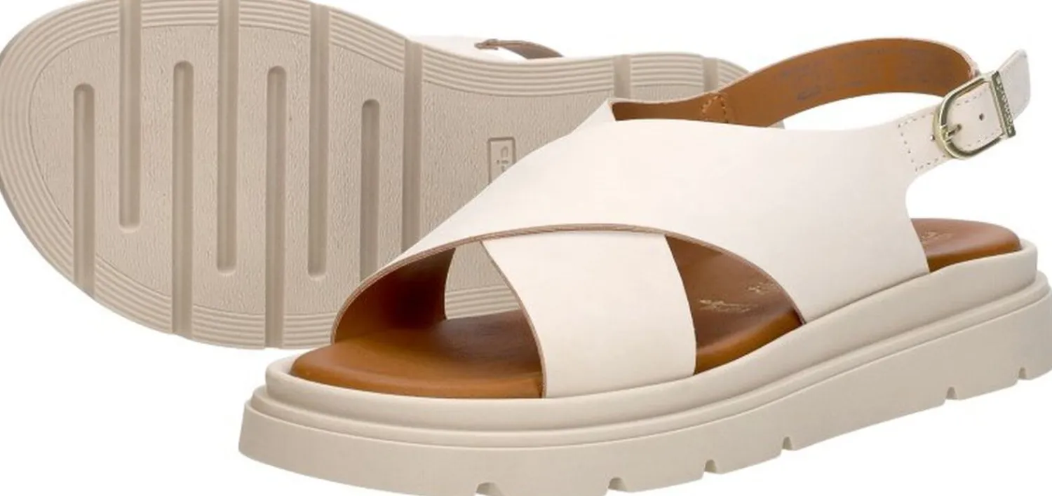 Tamaris Sandalen Plat Gebroken wit Fashion