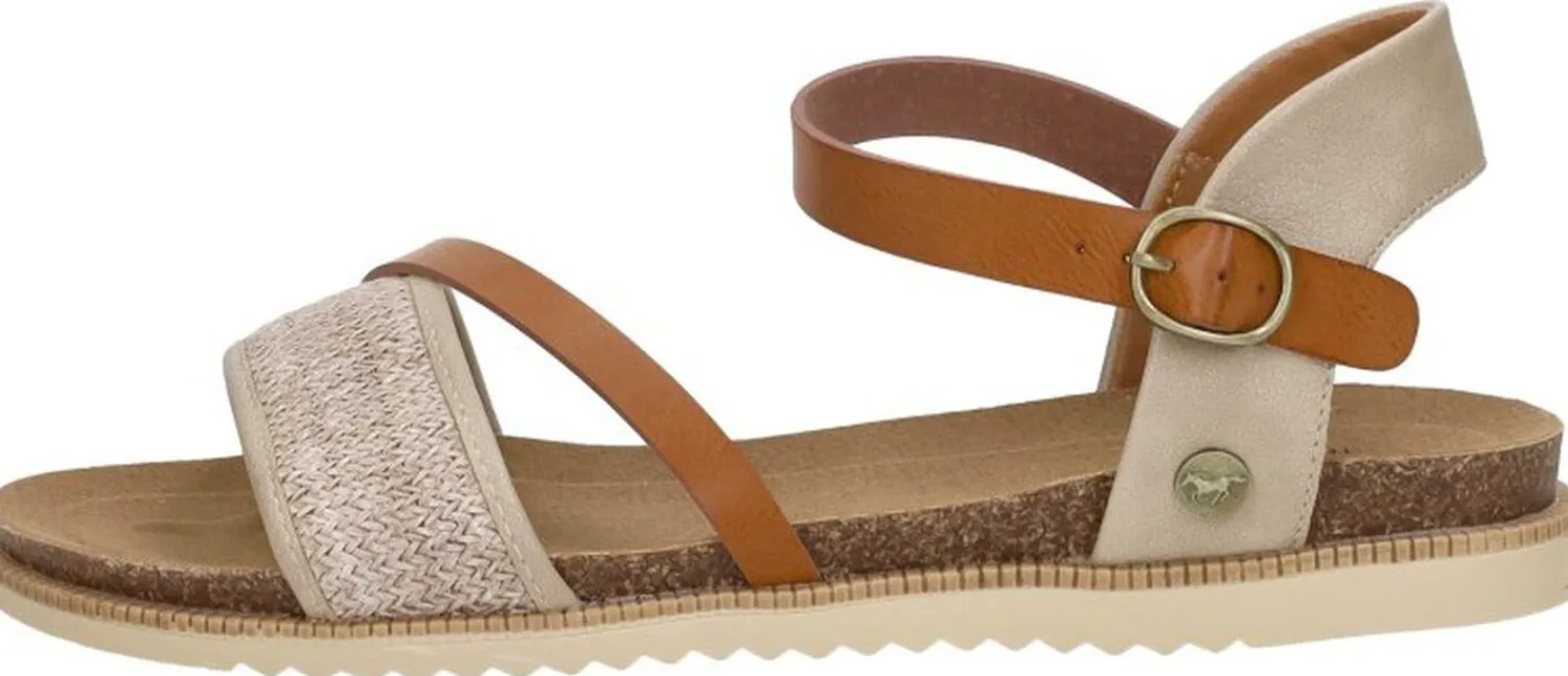 Mustang Sandalen Plat Beige Hot