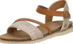 Mustang Sandalen Plat Beige Hot