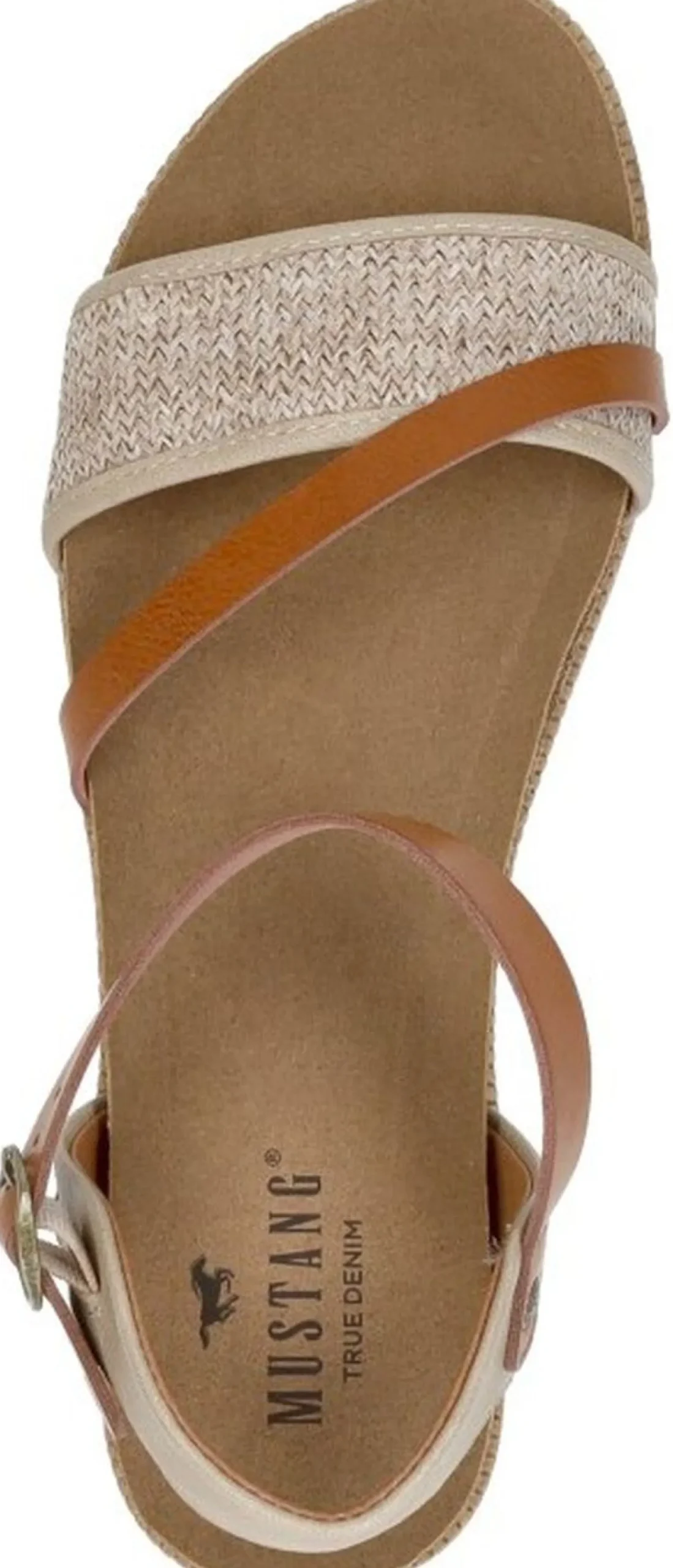 Mustang Sandalen Plat Beige Hot