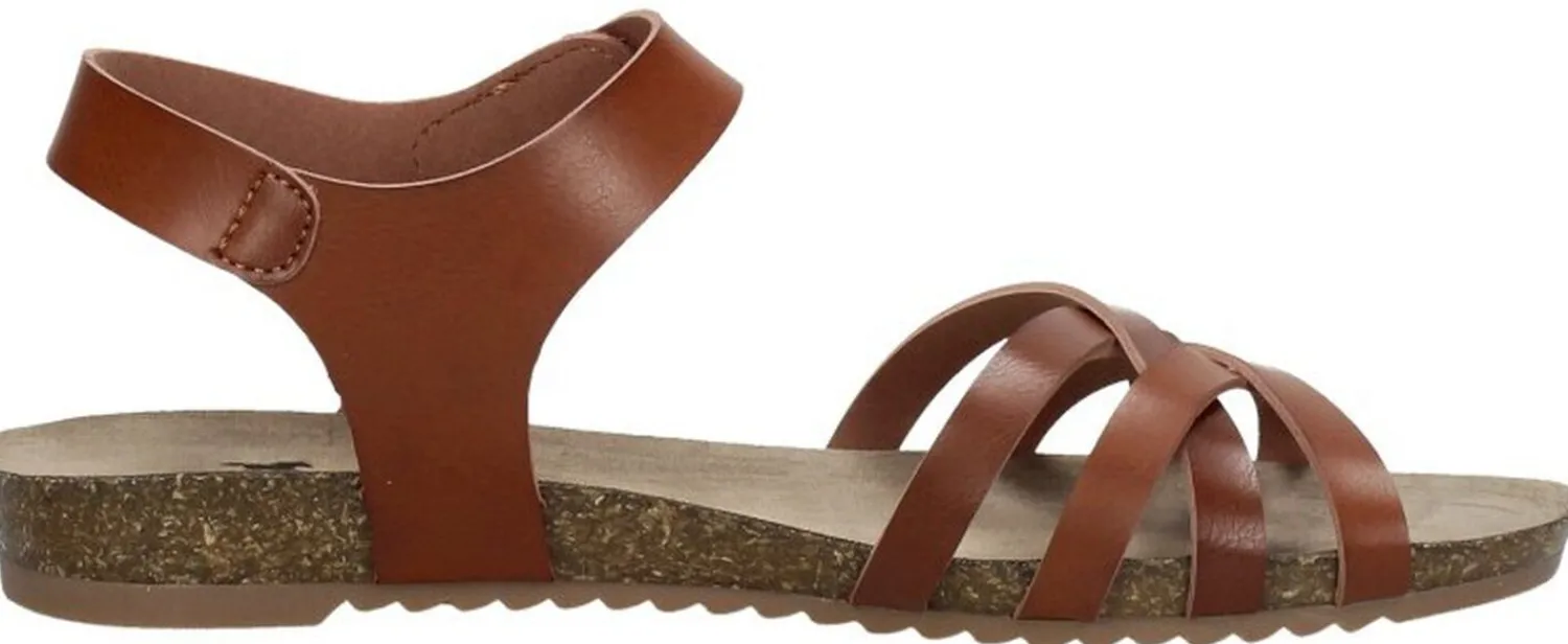 Mustang Sandalen Plat Cognac Discount