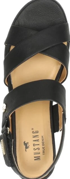 Mustang Sandalen Plat Zwart New
