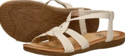 Sub55 Sandalen Plat Gebroken wit Outlet
