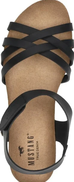 Mustang Sandalen Plat Zwart Outlet