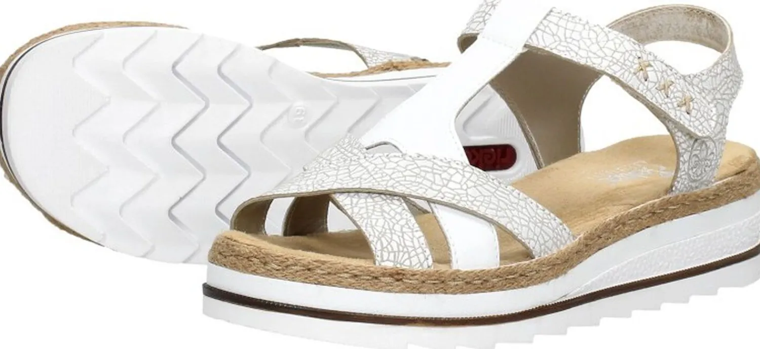 Rieker Sandalen Plat Wit Discount