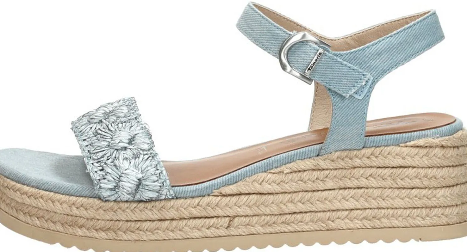 Tamaris Sandalen Touwzool Licht blauw Best