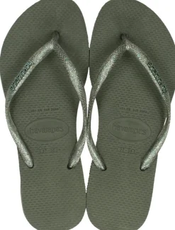 Havaianas Slim Logo Metallic Groen Sale