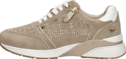 Mustang Sneakers Laag Beige Clearance