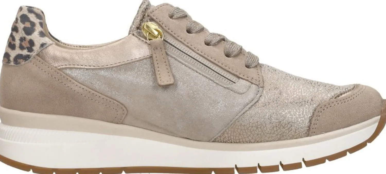Gabor Sneakers Laag Met Stretch Beige Hot