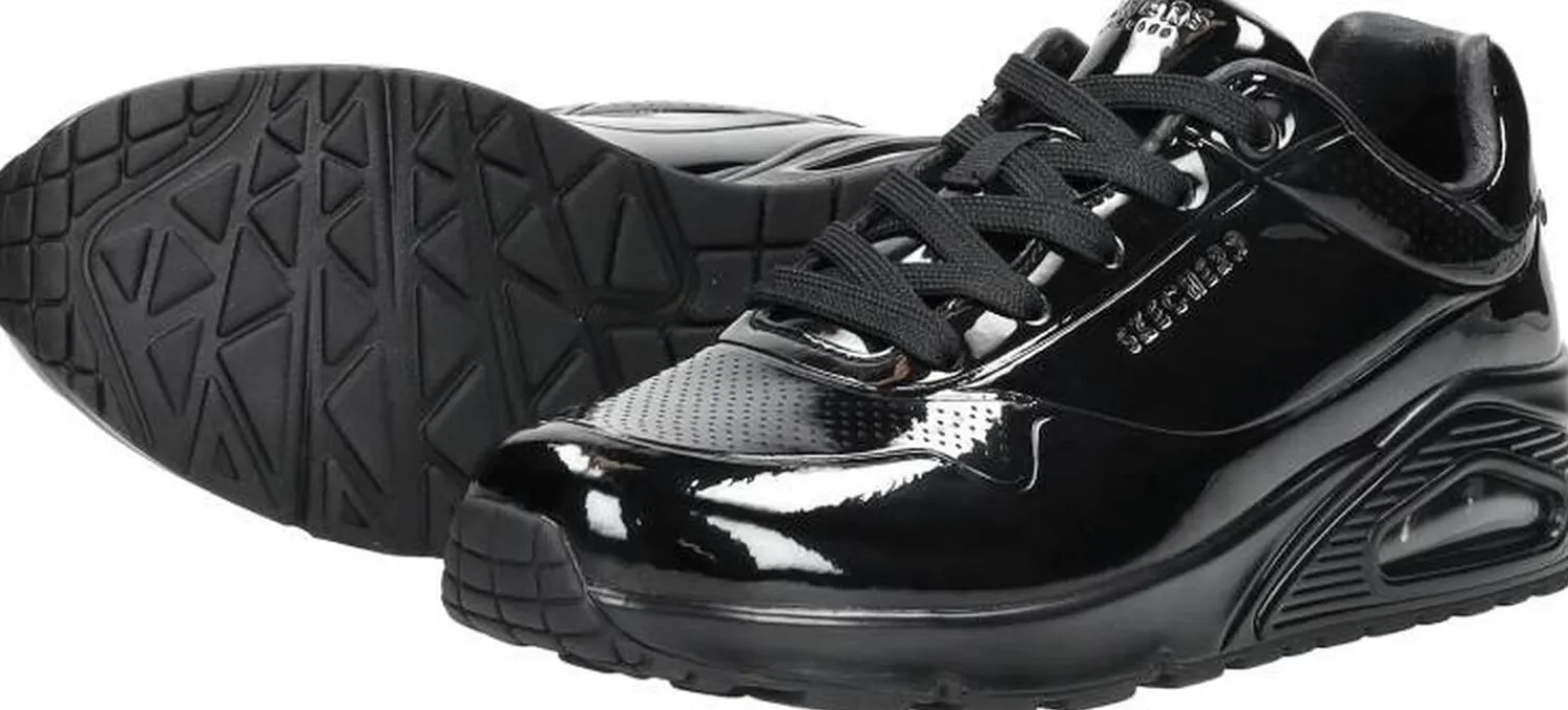 Skechers Uno -Shiny One Zwart lak Clearance