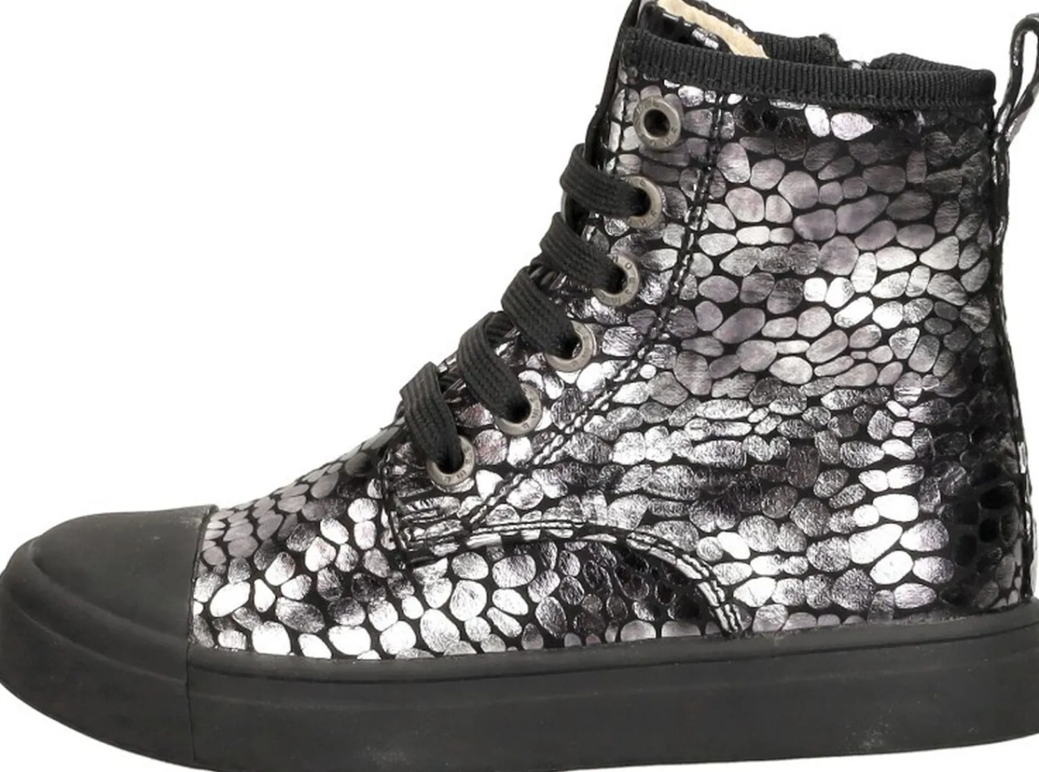 Shoesme Veterschoen hoog Zilverkleur Sale
