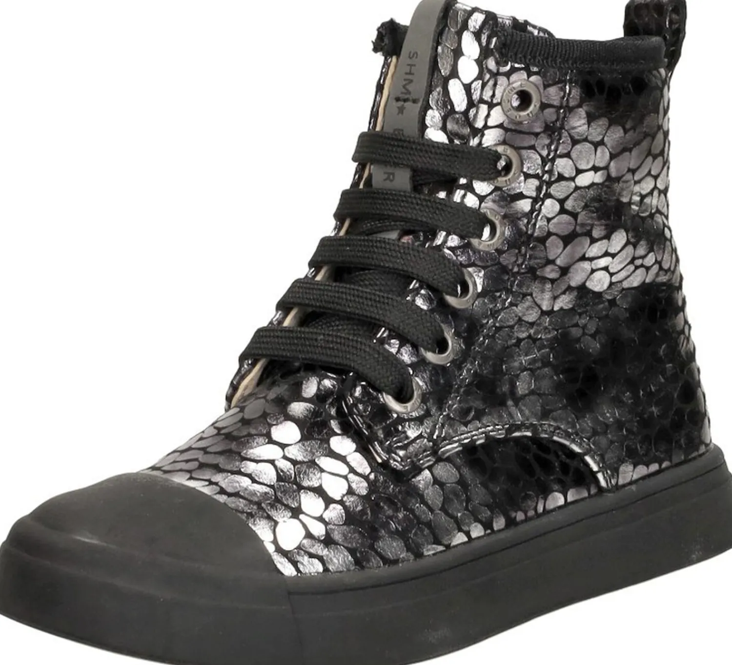 Shoesme Veterschoen hoog Zilverkleur Sale
