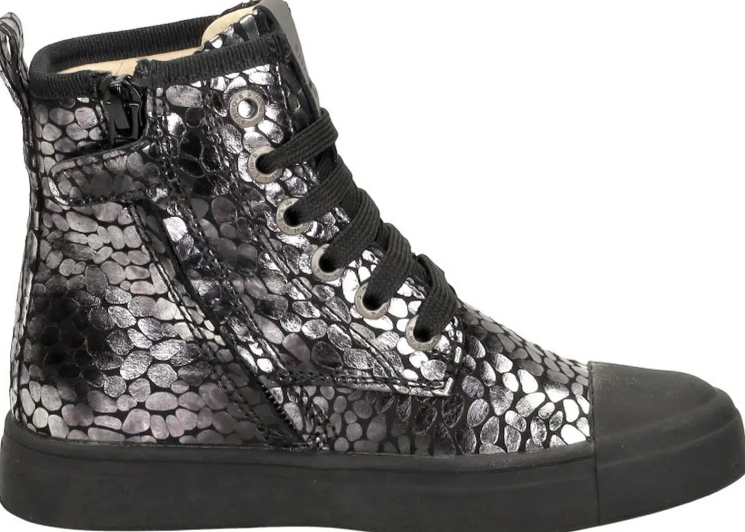 Shoesme Veterschoen hoog Zilverkleur Sale