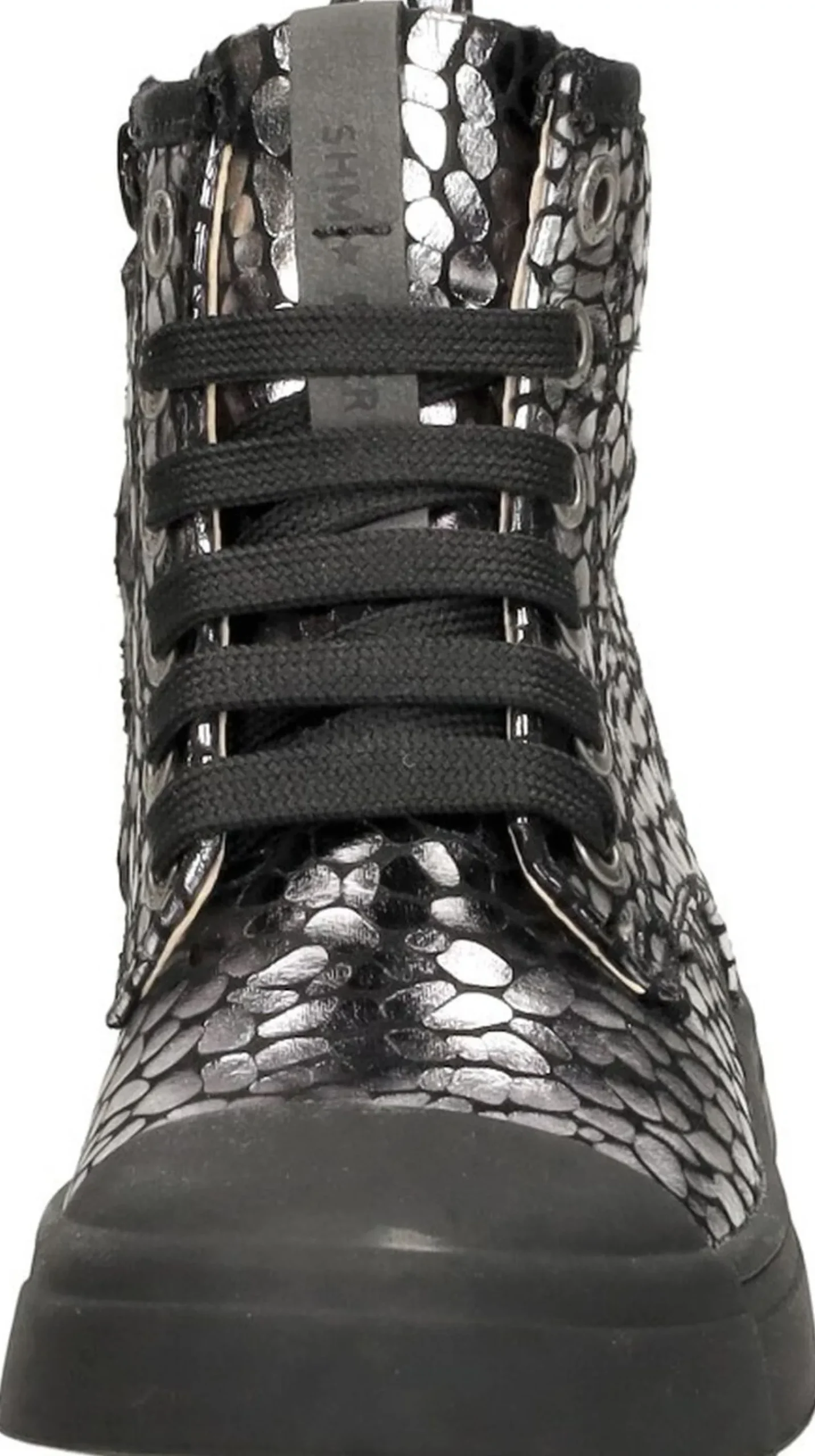 Shoesme Veterschoen hoog Zilverkleur Sale