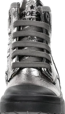 Shoesme Veterschoen hoog Zilverkleur Clearance