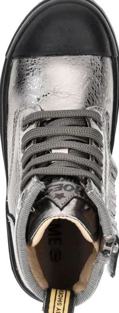 Shoesme Veterschoen hoog Zilverkleur Clearance
