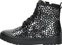 Shoesme Veterschoen hoog Zilverkleur New