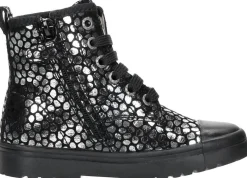 Shoesme Veterschoen hoog Zilverkleur New