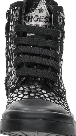 Shoesme Veterschoen hoog Zilverkleur New