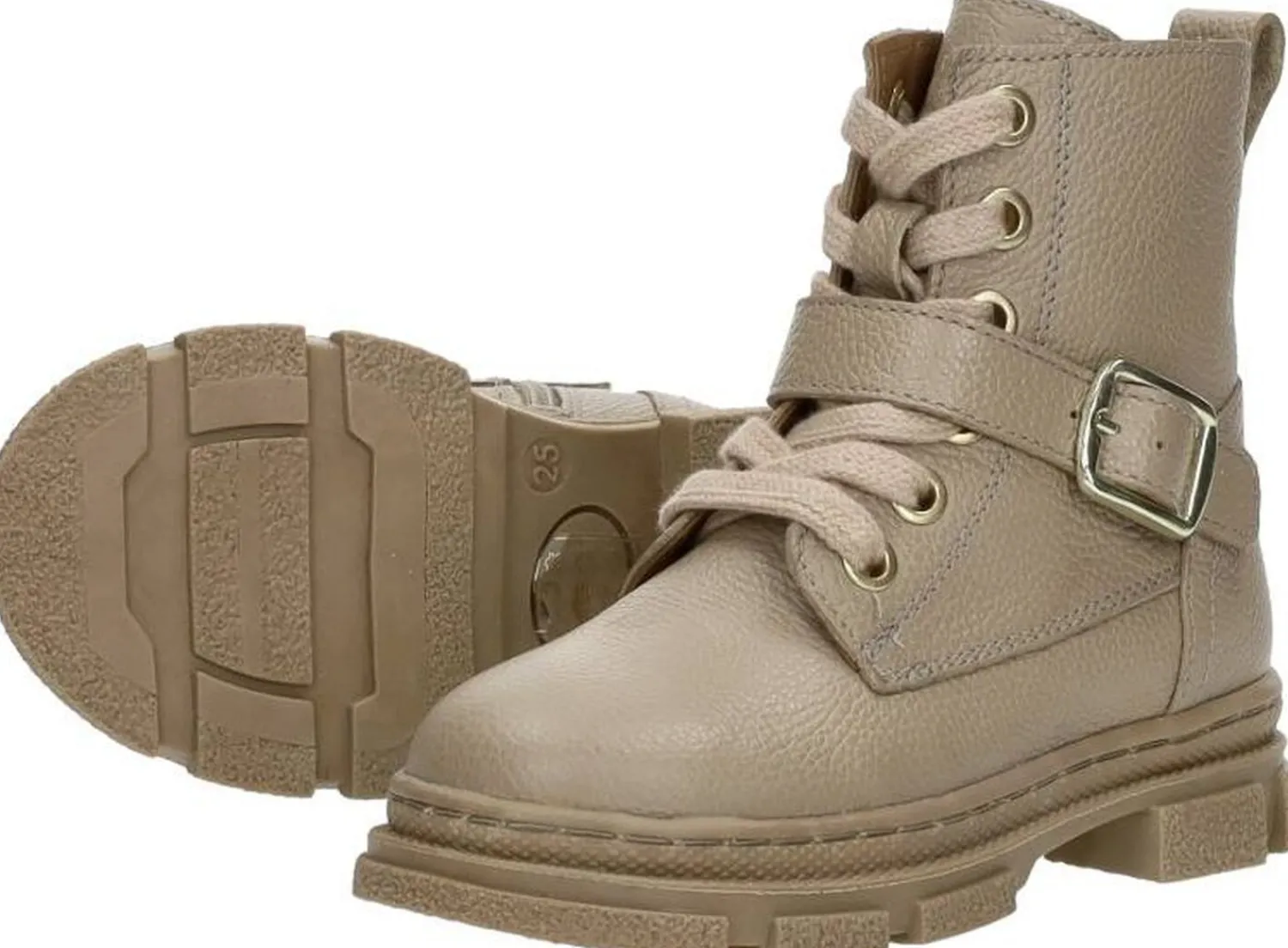 Keq Veterschoen hoog Beige Fashion