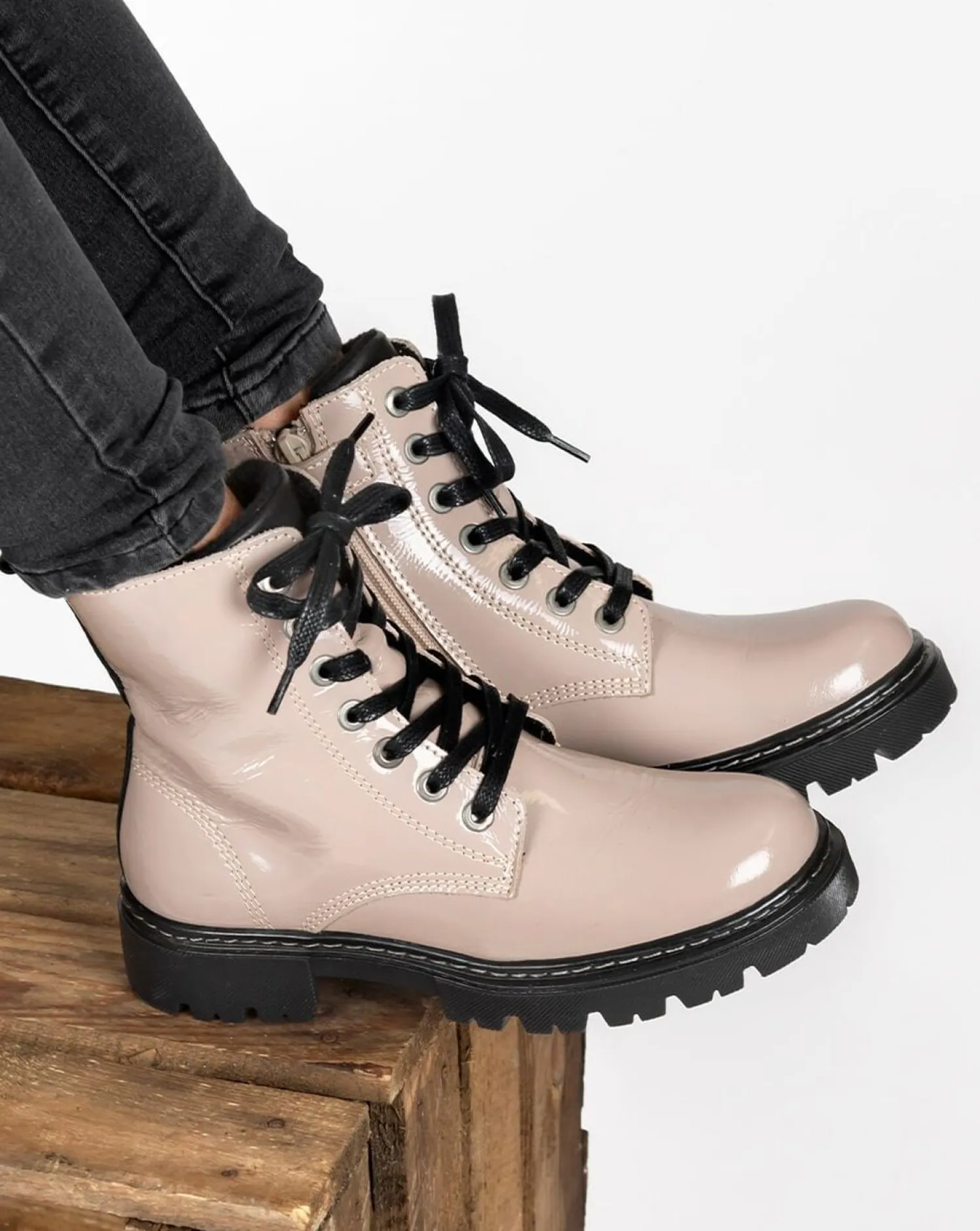 Sub55 Veterschoen hoog Taupe Sale