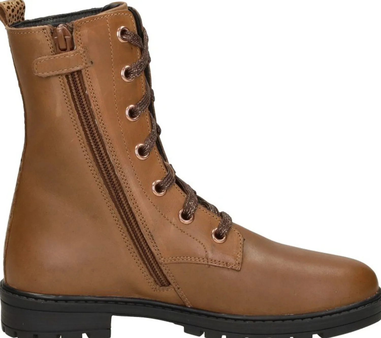 Keq Veterschoen hoog Cognac New