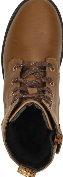 Keq Veterschoen hoog Cognac New