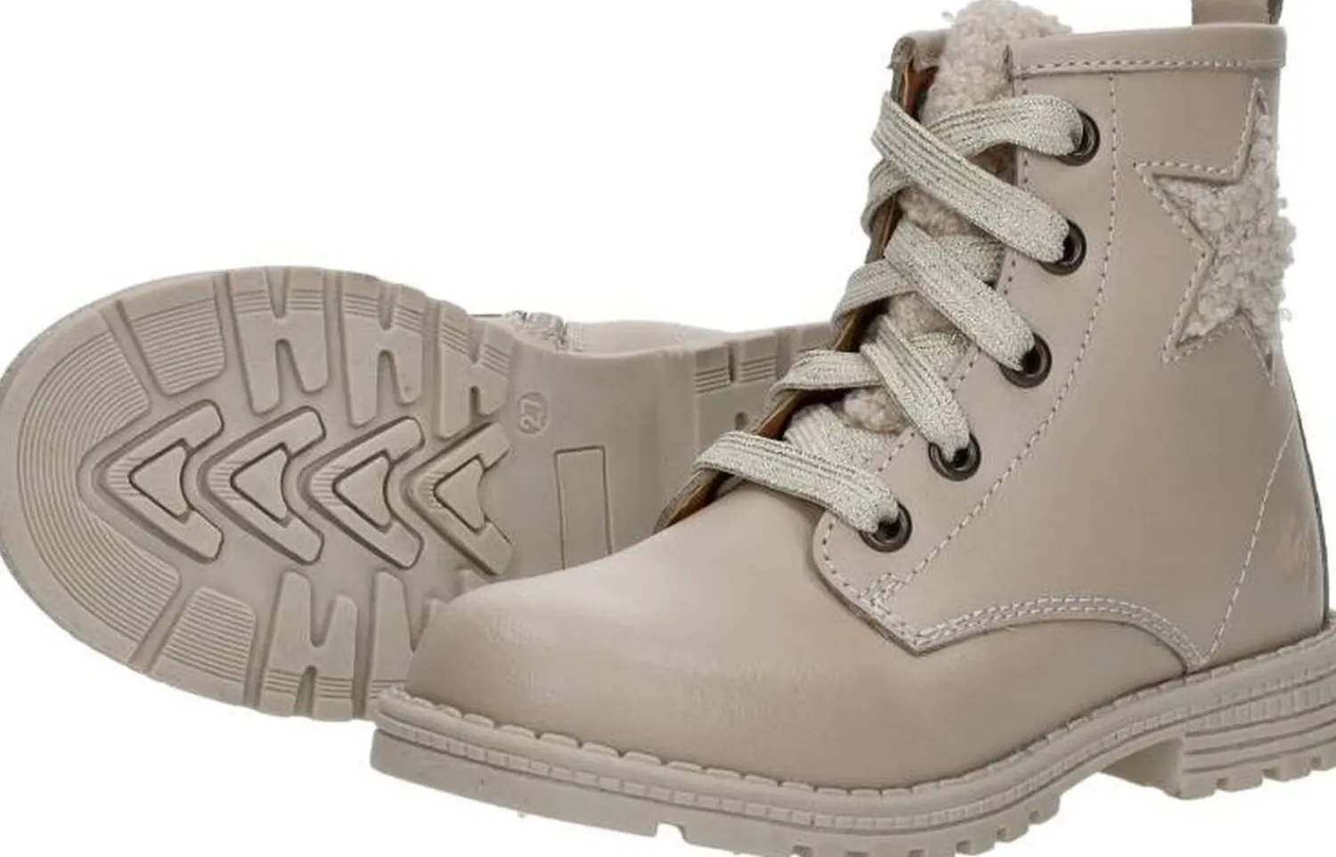 Keq Veterschoen hoog Beige New