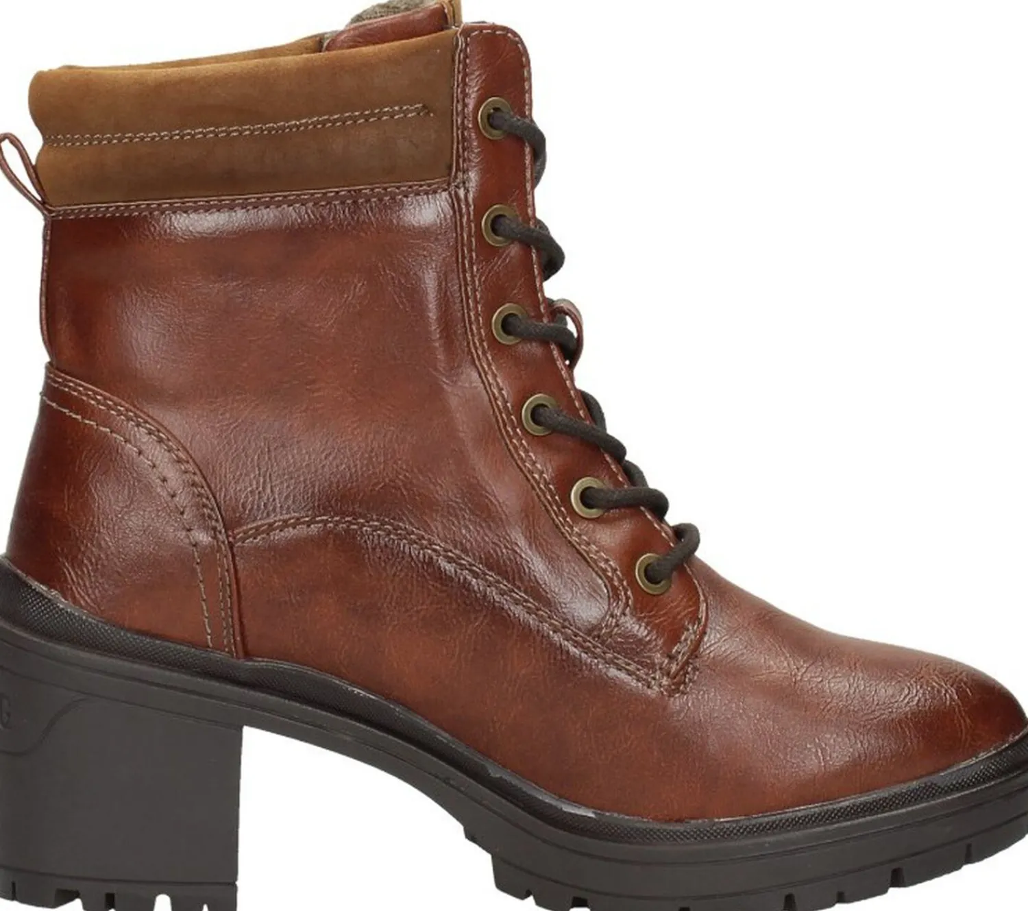 Mustang Veterschoenen Hak Cognac New