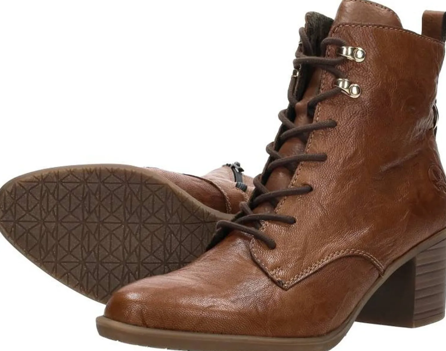 Rieker Veterschoenen Hak Cognac Discount