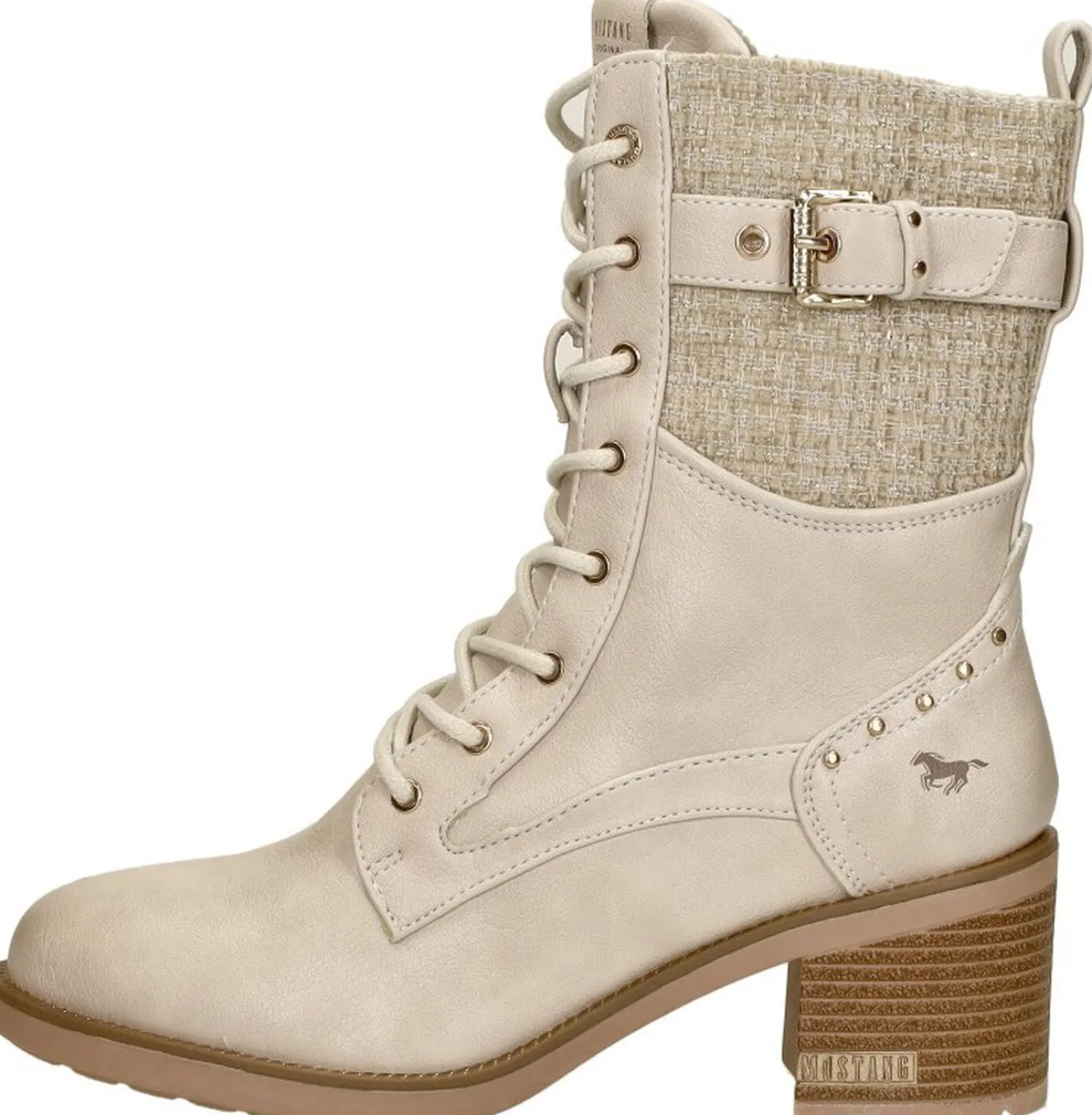 Mustang Veterschoenen Hak Gebroken wit Online