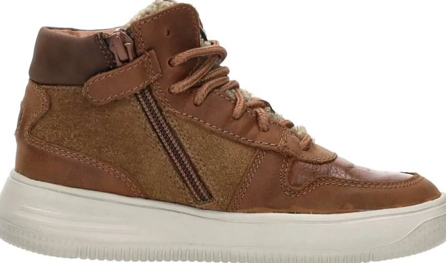 Keq Veterschoenen Hoog Cognac Fashion