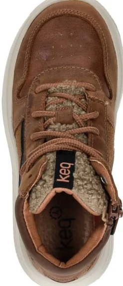 Keq Veterschoenen Hoog Cognac Fashion