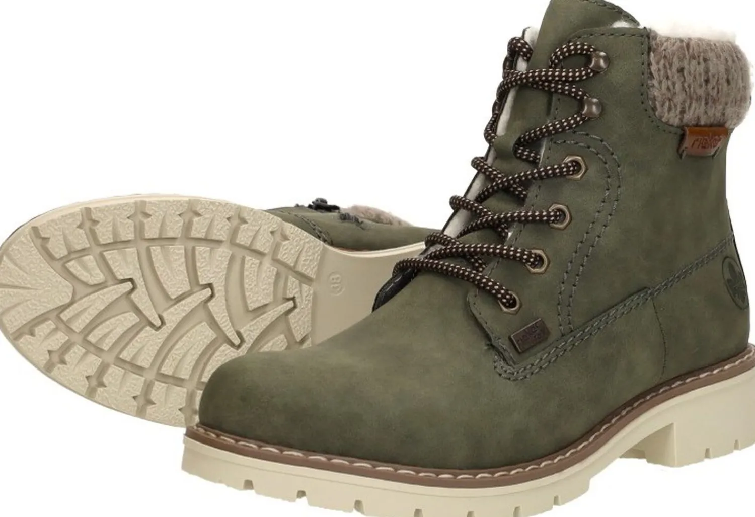 Rieker Veterschoenen Hoog Groen Fashion