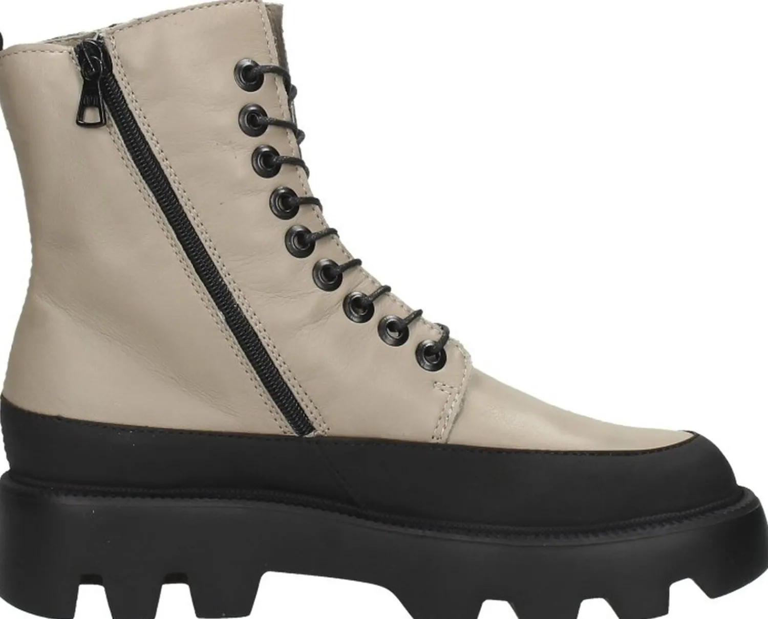 Mjus Veterschoenen Hoog Gebroken wit Best