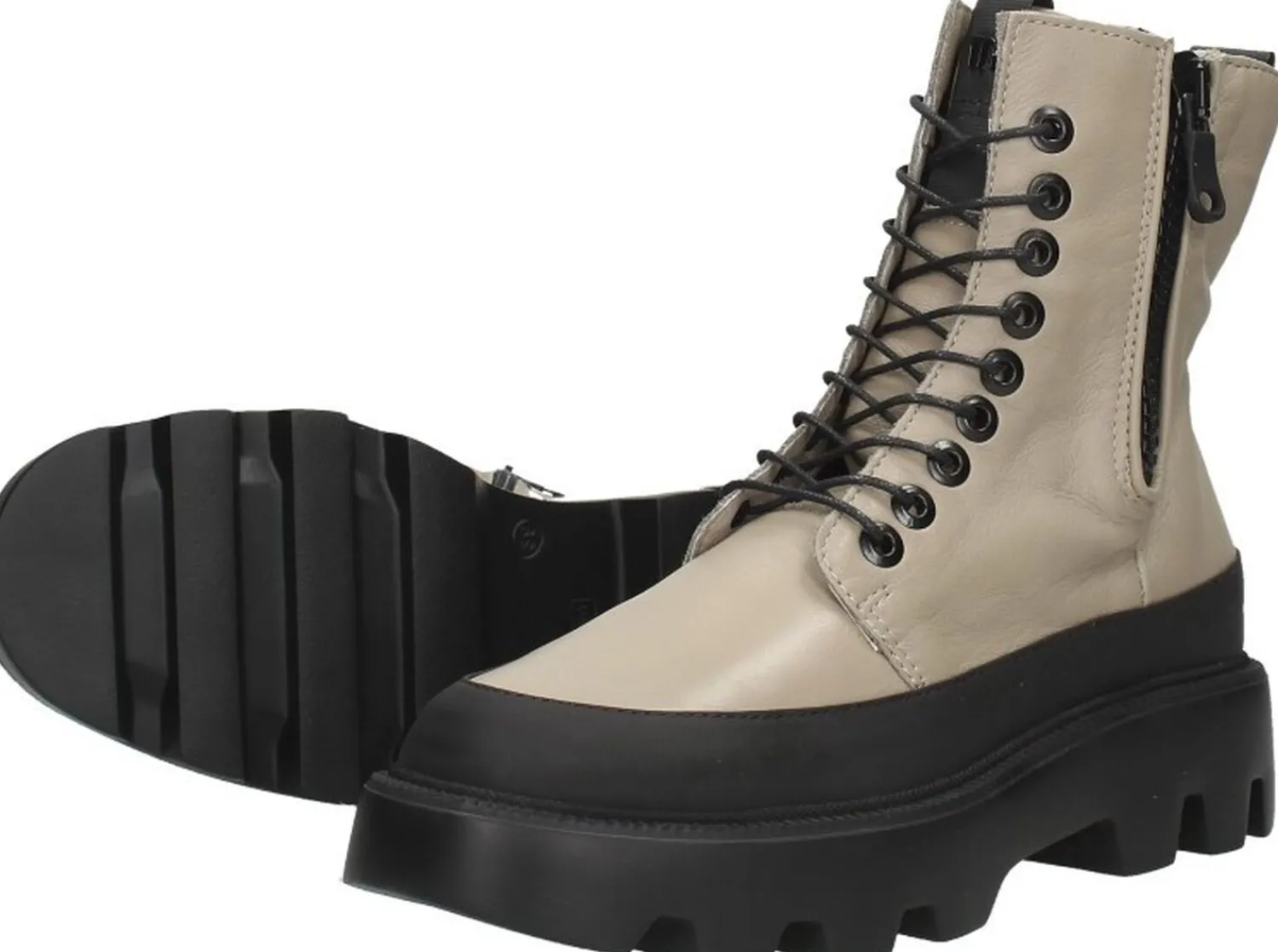Mjus Veterschoenen Hoog Gebroken wit Best