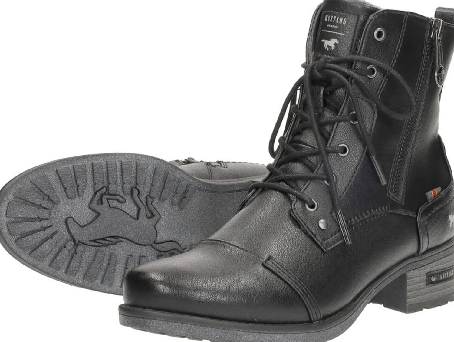 Mustang Veterschoenen Hoog Zwart Discount
