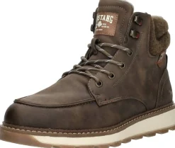 Mustang Veterschoenen Hoog Donkerbruin Clearance