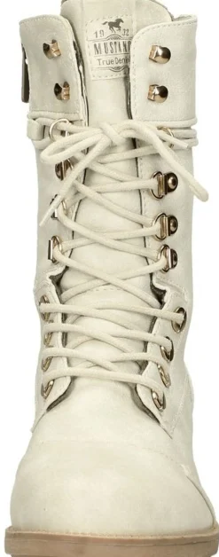 Mustang Veterschoenen Hoog Gebroken wit Outlet