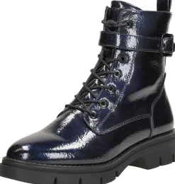 Tamaris Veterschoenen Hoog Blauw lak Clearance