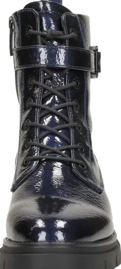 Tamaris Veterschoenen Hoog Blauw lak Clearance