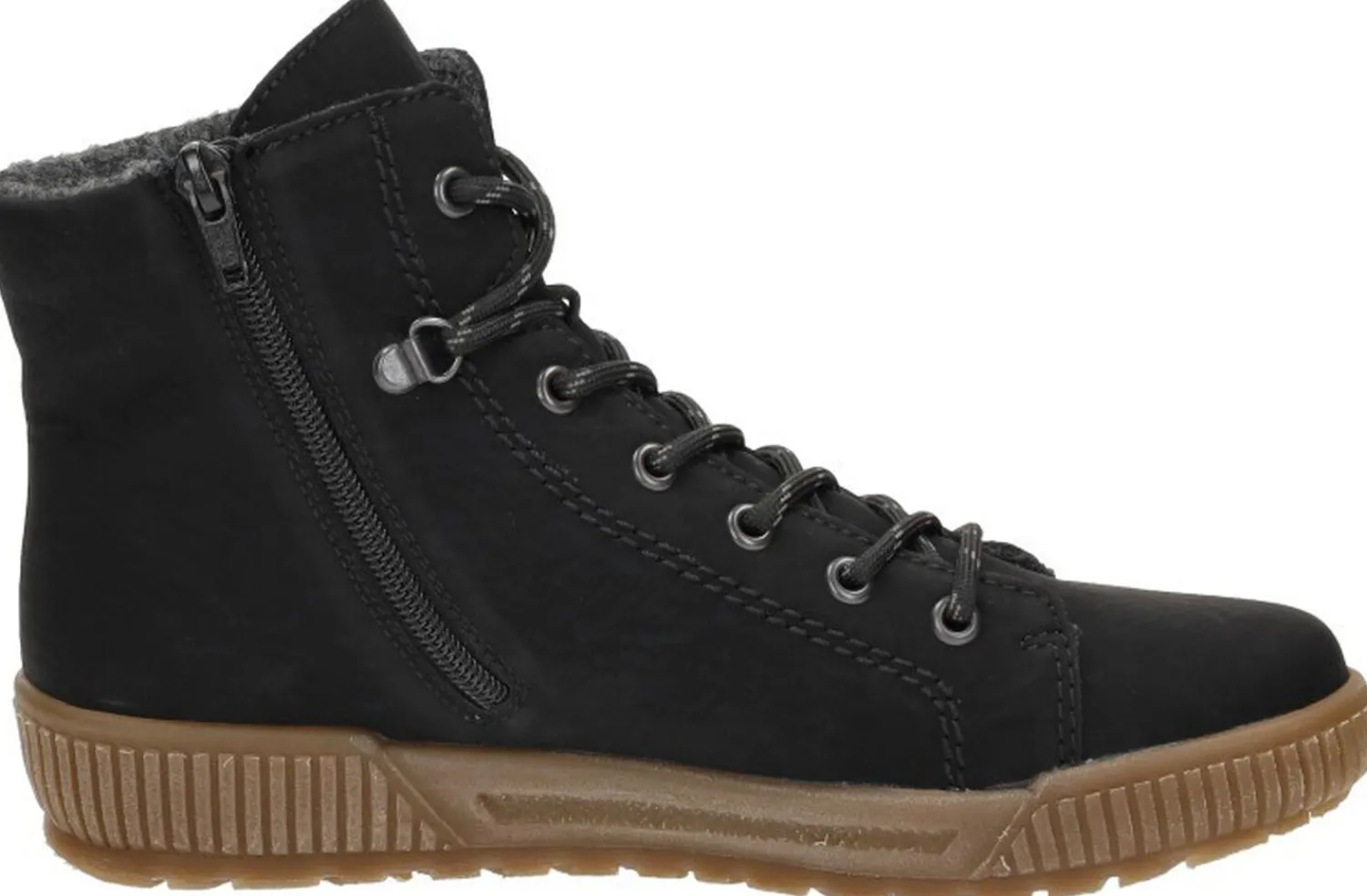 Rieker Veterschoenen Hoog Zwart Outlet