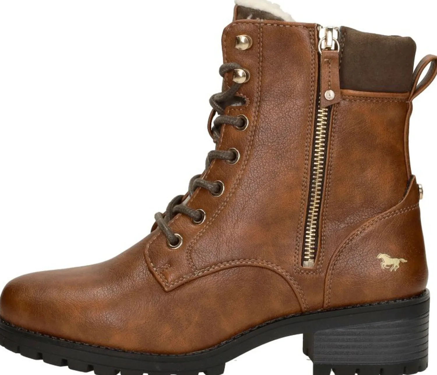 Mustang Veterschoenen Hoog Cognac Hot