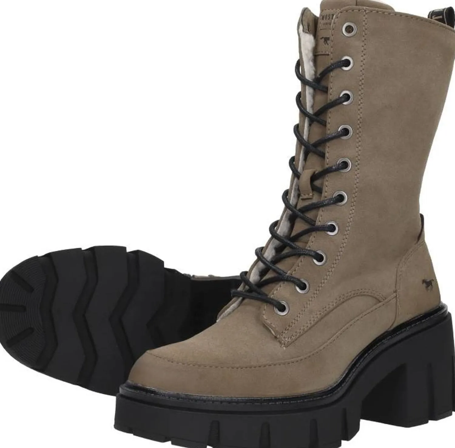 Mustang Veterschoenen Hoog Taupe New